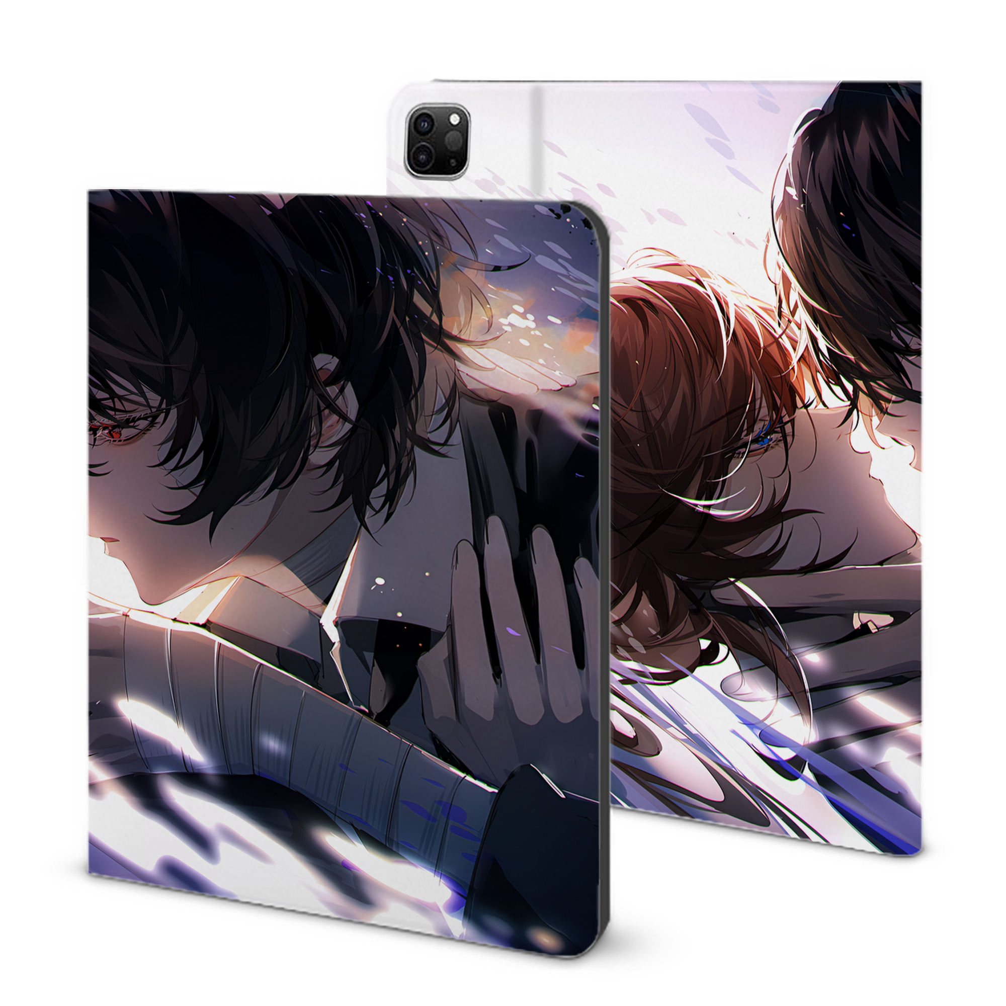 （画像用） 文豪ストレイドッグス Bungo Stray Dogs IPad ケース ブック型 PUレザー TPU 耐衝撃 軽量 薄型 ペン収納なし 全面保護 IPad 各モデル対応